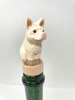 Hand-carved Wooden Pig Wine Stopper     Rustic Bottle Plug