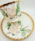 Vintage Adderley Pour Toi    for You    Cabbage Rose Heavy Gold Cup   Saucer  Teacup