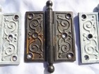 3 Matching Antique Victorian Eastlake Cast Iron Door Hinge Lot 3-1 2 