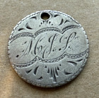 Love Token On 1886 Seated Liberty Silver Dime   Initials And Design