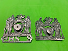 Rare Find Vintage Obsolete New York City Police Nypd Hat Badge Silver-tone 2 Pcs