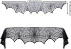 Halloween Cobweb Fireplace Scarf  Black Lace Spiderweb Mantle Scarf For    