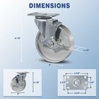 5  Heavy Duty Casters Semi Steel Cast Iron Wheels -capacity Up To   2000 Lbs