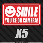 5 Pack Smile You re On Camera Stickers Video Security System Warning Alarm Decal