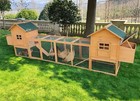 Outdoor Chicken Coop For 4-8 Chickens Wooden Hen Rabbit House Poultry Pet Hutch