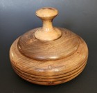 Turned Wood Trinket Box With Lid Signed With Makers Mark Vintage