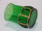 Antique Eapg Pattern Glass Spooner Riverside Green   Gold Seedpod   Olympia