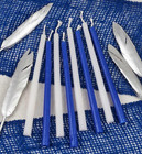 Hanukkah Candles Bundle 45 Deluxe Chanukah Candle Set Of 45 Assorted Blue   Whit