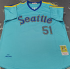 Vintage Ichiro Suzuki  51 Mariners Throwback Pullover Light Blue Sewn Jersey 