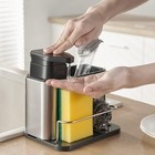 Dish Soap Dispenser 3-in-1 Sponge Holder For Kitchen Sink Stainless Steel