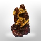 Chinese Golden Dragon Statue On Red Mountain Resin Figurine Feng Shui Decor