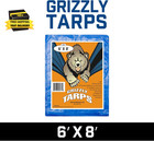 Grizzly Tarps By  6  X 8  Large Multi-purpose Waterproof Heavy Duty Poly Tarp Wi