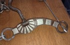 Fancy Brown Steel Silver Overlay Western Horse Port Bit 7 5  Shanks Curb Chain