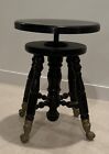 Antique Wooden Piano Organ Seat Stool Metal Claw Foot 14    X 19   l
