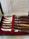 6 Sheffield Knives Genuine Stag antler Handle Steak England Stainless Steel