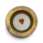 Vintage Playing Card Suit Coasters Set Hammered Brass Glass Gold Poker Game Room