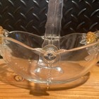 Vintage Mikasa Glass Basket Red Roses Removable Acrylic Handle Excellent Cond 