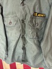 Vintage Vietnam Era 1960s Us Army Military Og-107 Cotton Field Shirt Top D916