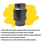 2 Pack Tube Connector Adapter Weld Fabrication Bungs 1-1 4   095   120 Wall