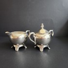 Vintage Fb Rogers Silver Co  Silver Plate Footed Creamer   Sugar Set 2 Pc