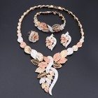 Fashion African Beads Necklace Earrings Set Nigerian Woman Wedding Jewelry Set 
