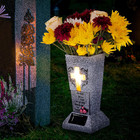 Solar Cemetery Grave Vase With Led For Fresh artificial Flowers Headstones Vases