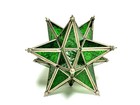 Green Stained Glass Leaded Vtg Moroccan Style Moravian Star 12 Points 8  Exc