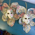 2 Vintage Masquerade Mardi Gras Wall Mask 1980s Mime Wall Hanging Decor