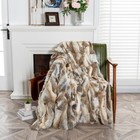 Luxury Soft Real Rabbit Skin Fur Throw Warm Large Bed Bedspread Blanket 104x92in