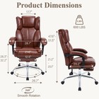 Tall Executive Office Chair With Footrest Leather Computer Chair