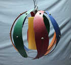 Vtg 17  Mcm Pendent Hanging Light Fixture Fiberglass Steel Old Funky 1585-24b