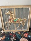 Carousel Horse Wood Lath Art By Degroot 35 5    L X  37 25    W Very Big Heavy Rare