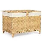 Wicker Storage Basket With Lid rattan Shelf 17 7 X 29 9 X 20 46 Inches Natural