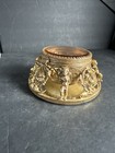 Vintage Ormolu Filigree Ornate Beveled Glass Jewelry Trinket Casket Box  r10