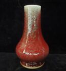 Elegant Old Chinese Red And Green Glazes Porcelain Vase Bottle  kangxi  Mark