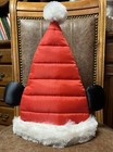       disney Parks Christmas Holiday Mickey Mouse Quilted Santa Hat Ears Adult New