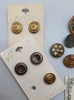 Vtg antique 23 Brass Metal Assorted Buttons  Multiple Designs Round Craft Sewing
