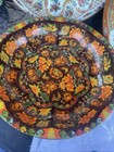 Vintage Daher Decorated Ware Tin Plates Floral   Geometric Set Of 3 England