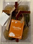 Martha Stewart Faux Sugar Coated Pears  6  Gold Beaded Fall Autumn New