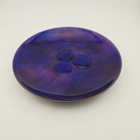 Vintage Enamel On Copper Bowl 6  Purple Iridescent Fused Glass Jewels Mcm Dish