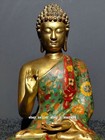 11  Old China Dynasty Cloisonne Enamel Bronze Shakyamuni Amitabha Buddha Statue