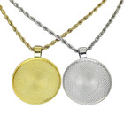 Picture   Glass Photo Pendant Gold Plated Stainless Steel Necklace Jewelry