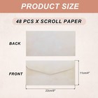 48 Packs Envelopes Vintage Aged Paper White Brown Gradient-9 X 4 Inch