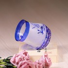 Crystal Old Fashioned Blue Whisky Glass Handmade Japanese Edo Kiriko
