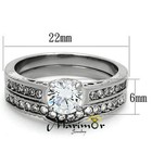 1 75 Ct Round Cut Cubic Zirconia Stainless Steel Wedding Ring Set Womens Sz 5-10