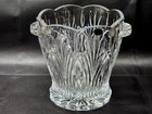 Vintage Czech Bohemia Crystal Diamond Cut Ice Bucket With Tongs - Over 24  Pbo