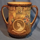 Royal Doulton 1953 Queen Elizabeth Ii Coronation Loving Cup  W  Coa    142 1000