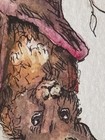 Origional Watercolor  Aceo Bat Signed By Artist Edith Schmidt