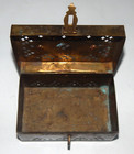 Vintage Brass Footed Cut Out Filigree Detailed Keepsake Trinket Vanity Chest Box