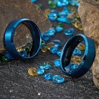8mm Blue Classic Simplicity Tungsten Ring Atop Brushed Men Bridal Jewelry